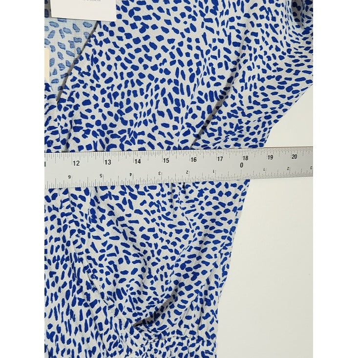 Lovestitch Blue and White Print Romper Size Small NWT