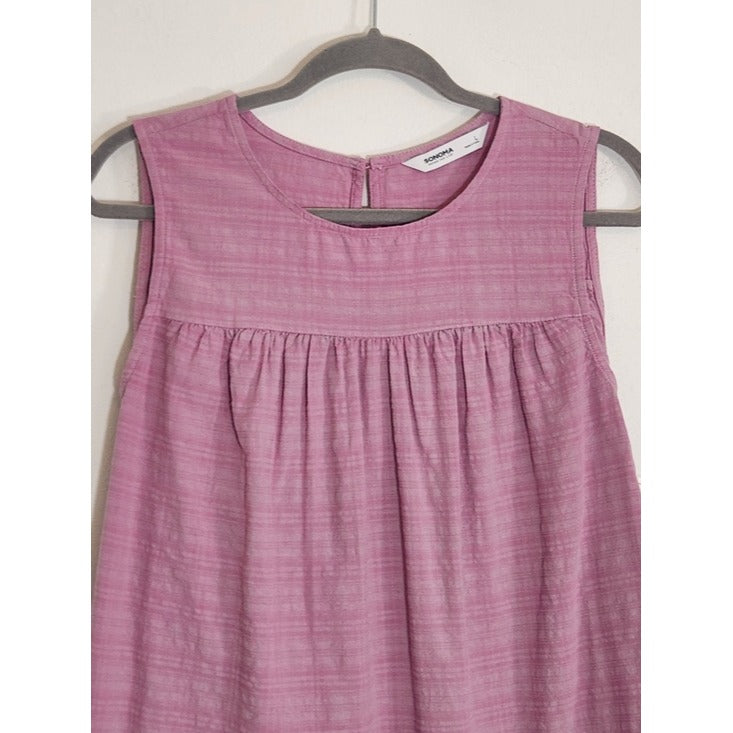 Sonoma Lilac Sleeveless Gathered Blouse Size Large NWT