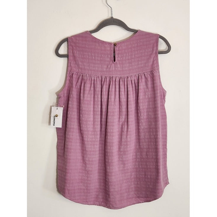 Sonoma Lilac Sleeveless Gathered Blouse Size Large NWT