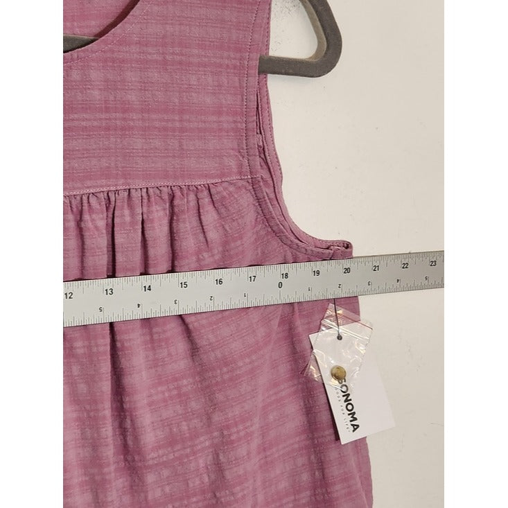 Sonoma Lilac Sleeveless Gathered Blouse Size Large NWT