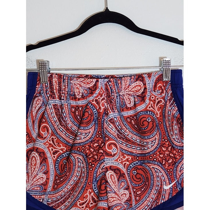 Nike Red and Blue Paisley Running Shorts Size Small