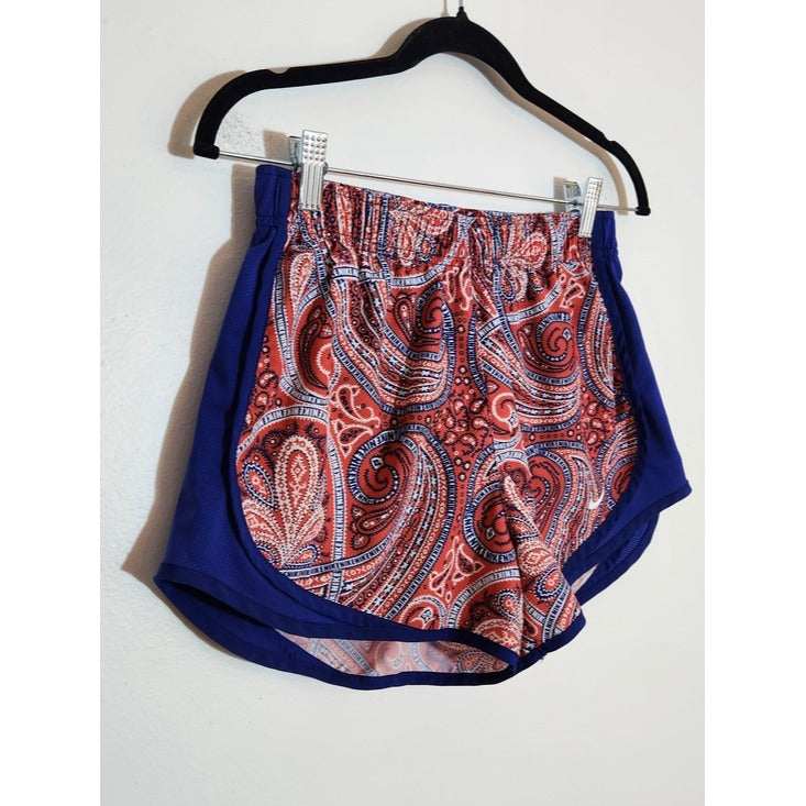 Nike Red and Blue Paisley Running Shorts Size Small