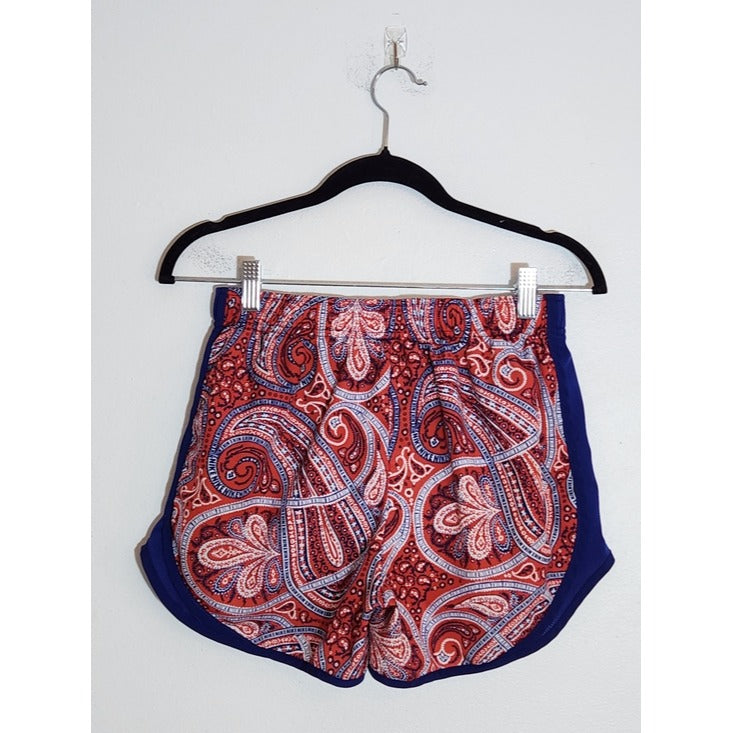 Nike Red and Blue Paisley Running Shorts Size Small