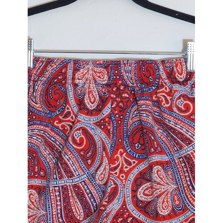 Nike Red and Blue Paisley Running Shorts Size Small