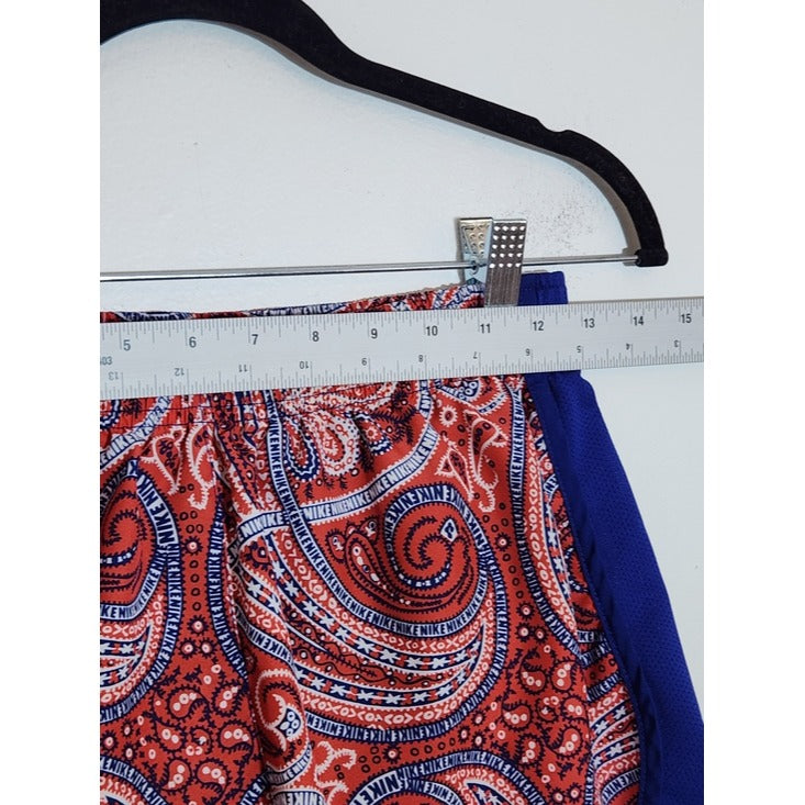 Nike Red and Blue Paisley Running Shorts Size Small