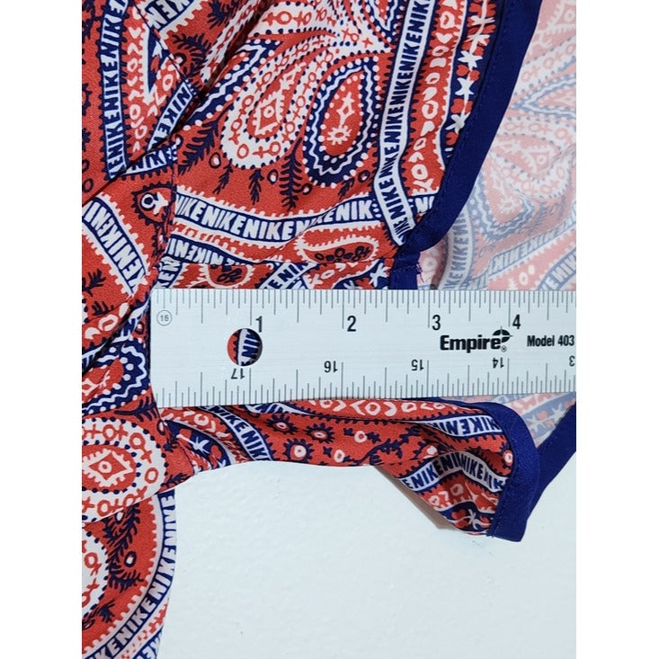 Nike Red and Blue Paisley Running Shorts Size Small