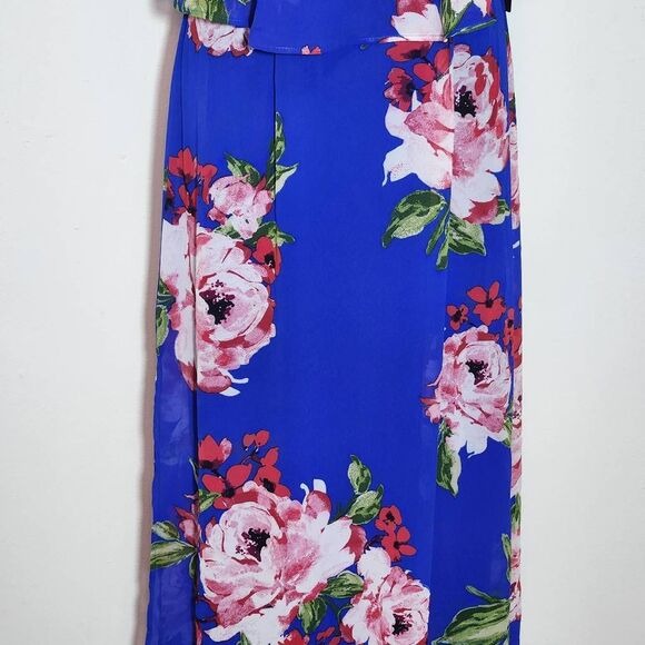 City Triangles Blue Floral Strapless Maxi Dress Size Small Boho Maxi Dress New