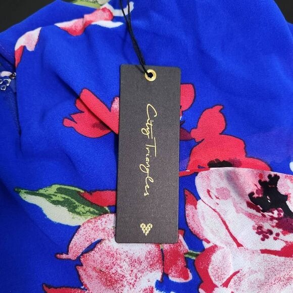 City Triangles Blue Floral Strapless Maxi Dress Size Small Boho Maxi Dress New