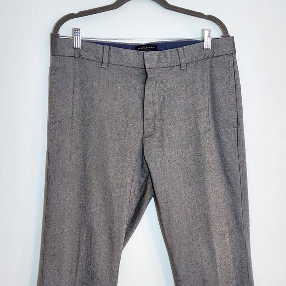Banana Republic Gray Aiden Slim Fit Straight Leg Dress Pants Size 34x30