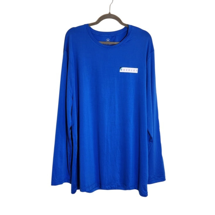 Hurley Mens Blue Performance Long Sleeve Tee Size XXL