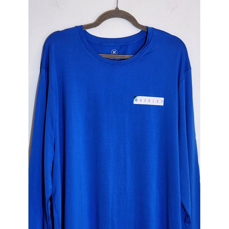 Hurley Mens Blue Performance Long Sleeve Tee Size XXL