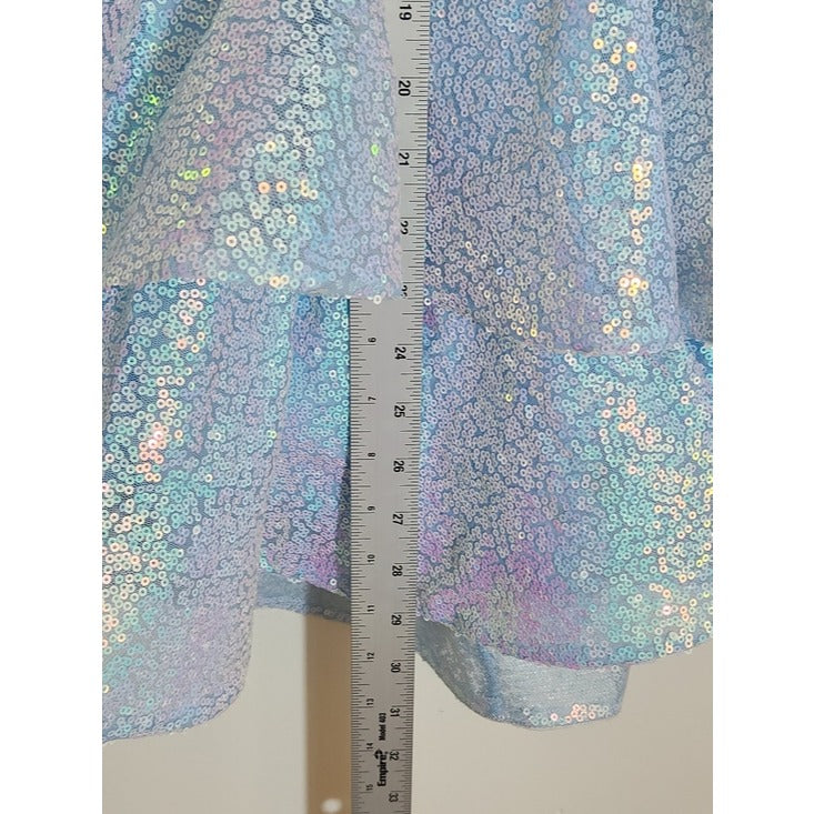 Symphony Blue Iridescent Sequin Cocktail Party Dress Size Small NWT Flaw