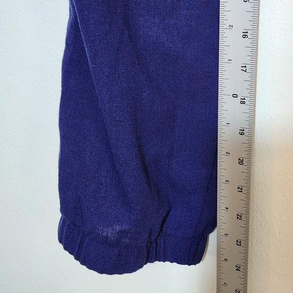 Iris Indigo Blue Strapless Cargo Jogger Jumpsuit Size Medium