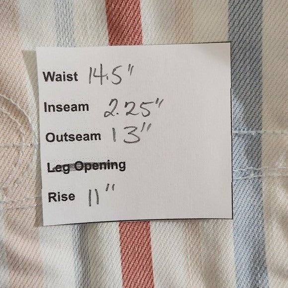 American Eagle Striped Denim Cut-Off Shorts Size 6 Striped AEO Mom Shorts