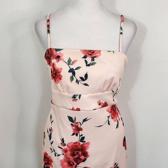 Sequin Hearts Pink Floral Dress NWT Size 11 Pink Cocktail Wedding Guest Dress