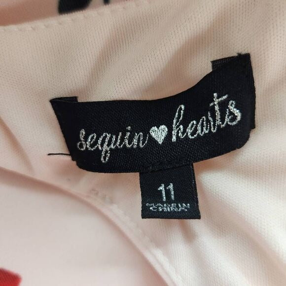 Sequin Hearts Pink Floral Dress NWT Size 11 Pink Cocktail Wedding Guest Dress