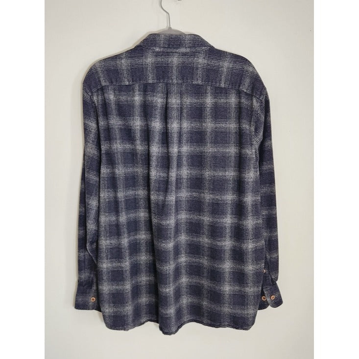 Rowm Charcoal Gray Plaid Button-Down Shirt Size XL