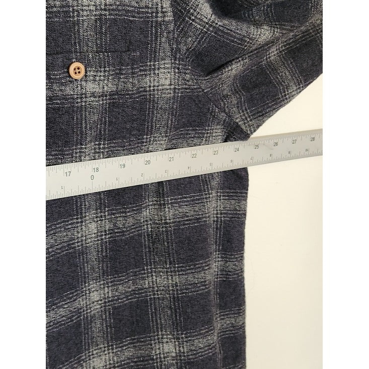 Rowm Charcoal Gray Plaid Button-Down Shirt Size XL