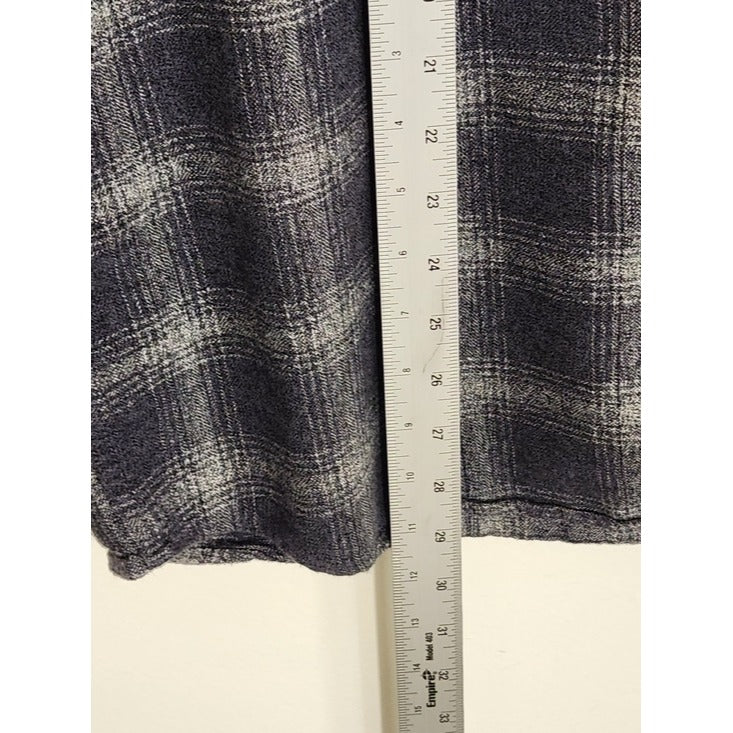 Rowm Charcoal Gray Plaid Button-Down Shirt Size XL