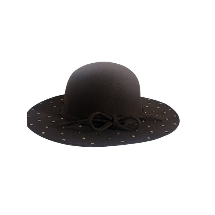 Cappelli Brown 100% Wool Studded Hat One Size