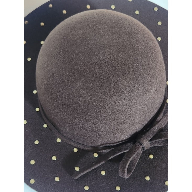 Cappelli Brown 100% Wool Studded Hat One Size