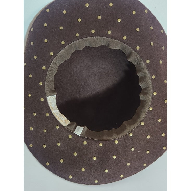 Cappelli Brown 100% Wool Studded Hat One Size