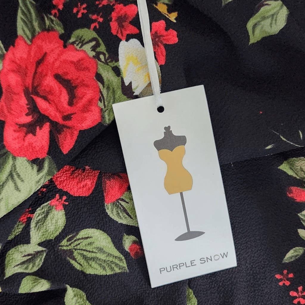 Purple Snow Floral Off the Shoulder Mini Dress NWT Sz Large Wedding Guest Dress