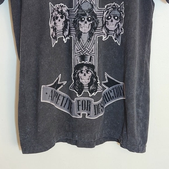 Guns N’ Roses Mineral Washed Gray “Appetite for Destruction” Tee Size Large