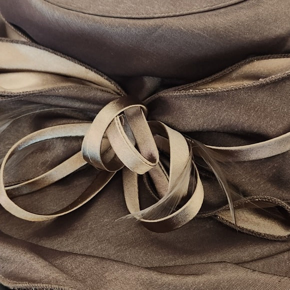 Giovannio New York Women’s Satin Hat in Brown and Taupe One Size NWT