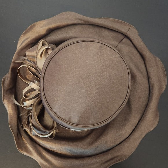 Giovannio New York Women’s Satin Hat in Brown and Taupe One Size NWT