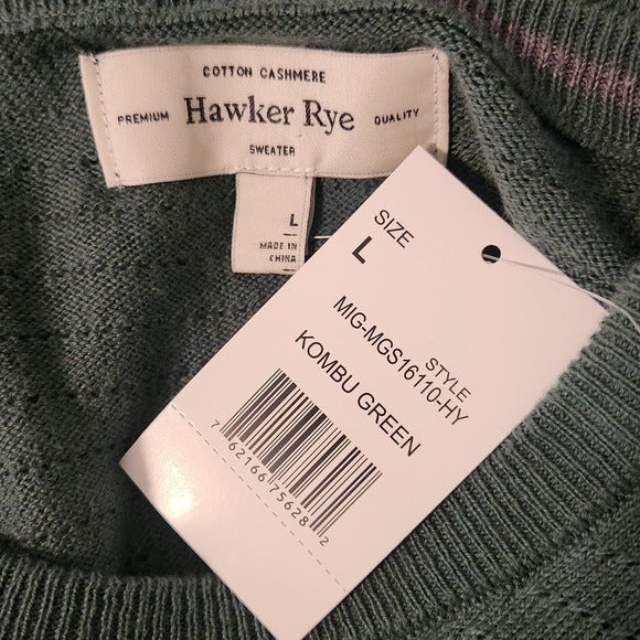 Hawker Rye Green Knit Sweater Size Large NWT