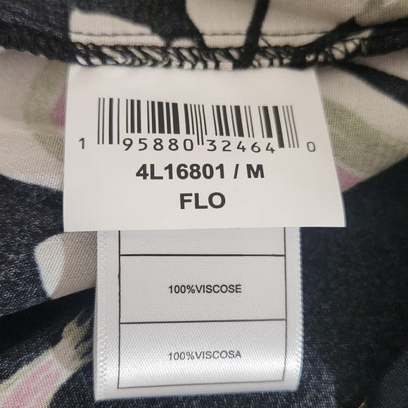 Karen Kane Black and Pink Floral Print Blouse Size Medium NWT