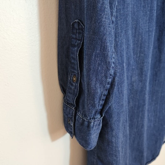 Banana Republic Dark Wash Chambray Mini Shirt Dress Size 4