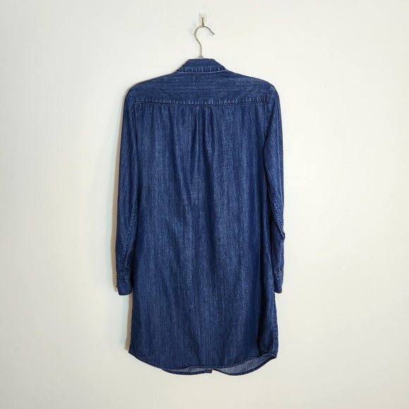 Banana Republic Dark Wash Chambray Mini Shirt Dress Size 4
