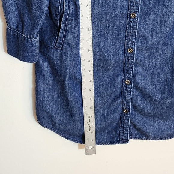 Banana Republic Dark Wash Chambray Mini Shirt Dress Size 4