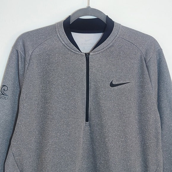 Nike Gray Dri-FIT Quarter Zip Pullover with Tupelo Golf Logo Size Medium