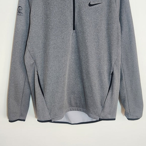 Nike Gray Dri-FIT Quarter Zip Pullover with Tupelo Golf Logo Size Medium