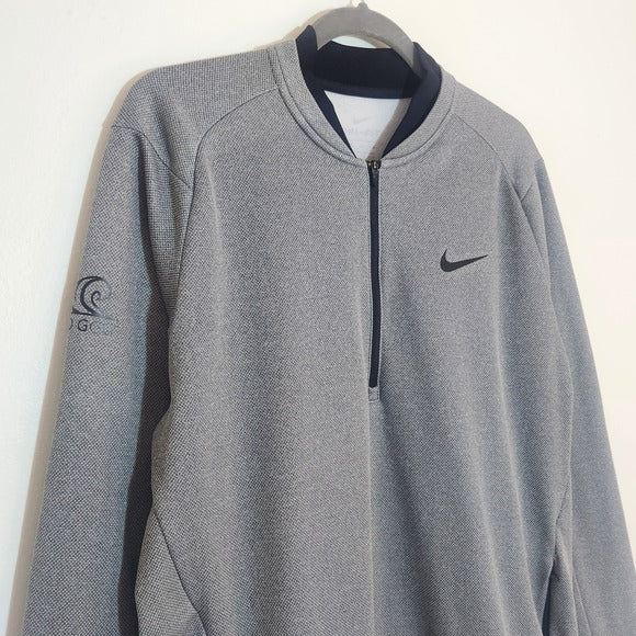 Nike Gray Dri-FIT Quarter Zip Pullover with Tupelo Golf Logo Size Medium