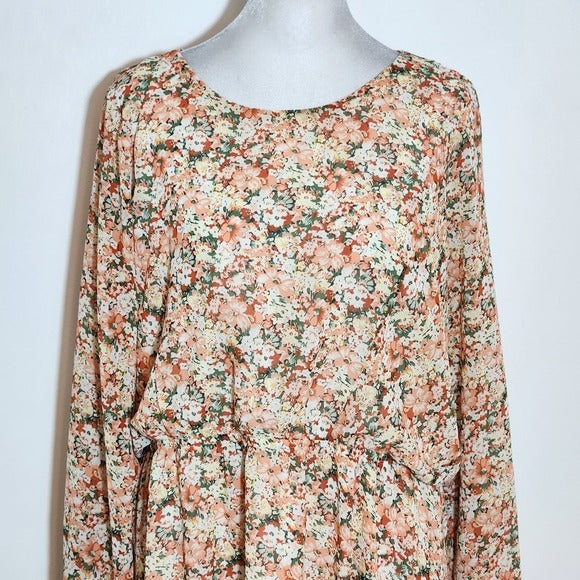 Staccato Orange Floral Dress Size XL Wedding Guest Dress