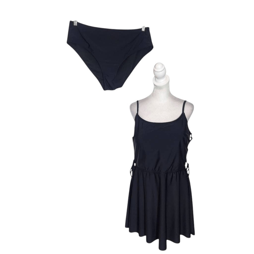 AI'MAGE Black Swim Dress with Matching Bottoms NWOT Size XXL