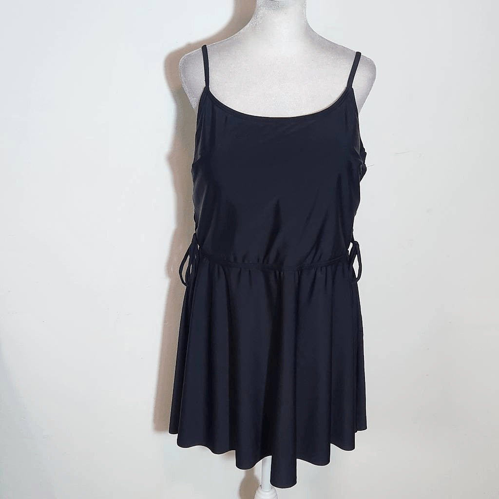 AI'MAGE Black Swim Dress with Matching Bottoms NWOT Size XXL
