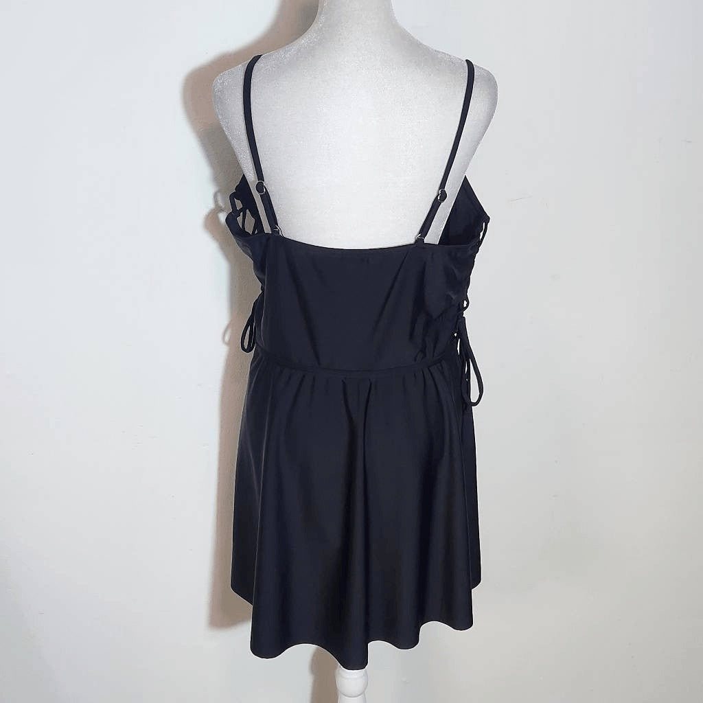 AI'MAGE Black Swim Dress with Matching Bottoms NWOT Size XXL