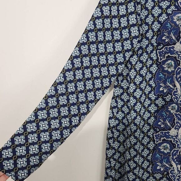 Clover + Scout Navy Print Mini Shift Dress Size Medium Wedding Guest Dress