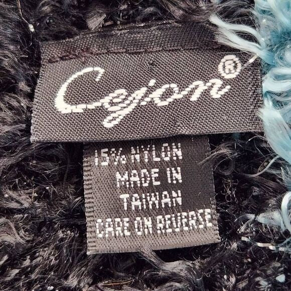 Cejon Colorful Stripe Knit Scarf with Fringe One Size