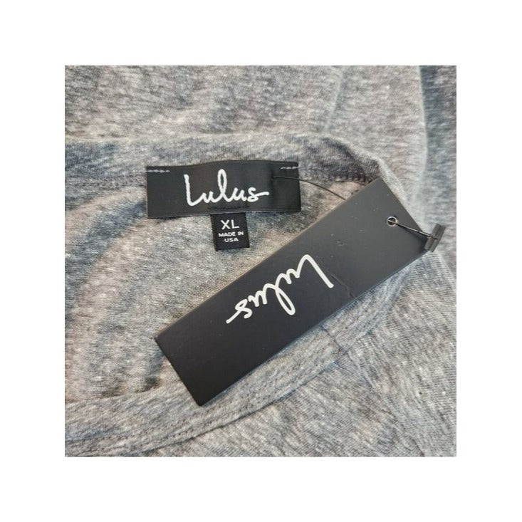 Lulus Heather Gray Long Sleeve Tee Size XL NWT