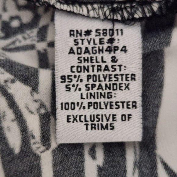Sangria Black and White Print Dress NWT Size 14 Blouson Dress