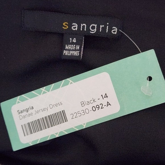 Sangria Black and White Print Dress NWT Size 14 Blouson Dress