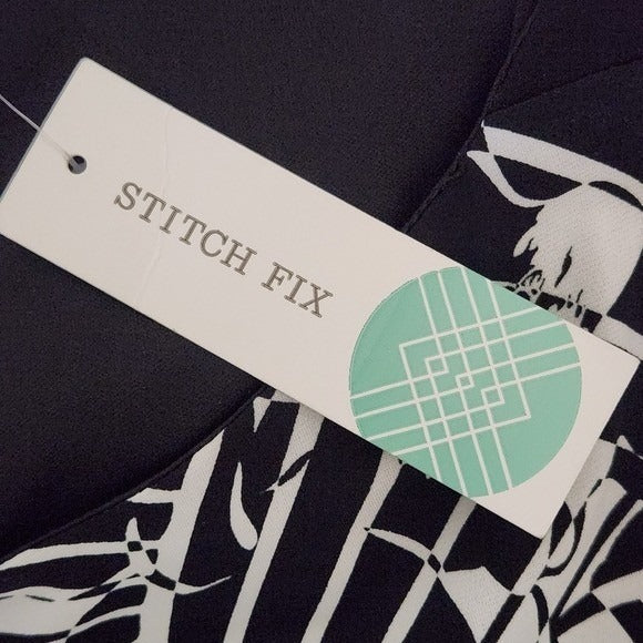 Sangria Black and White Print Dress NWT Size 14 Blouson Dress