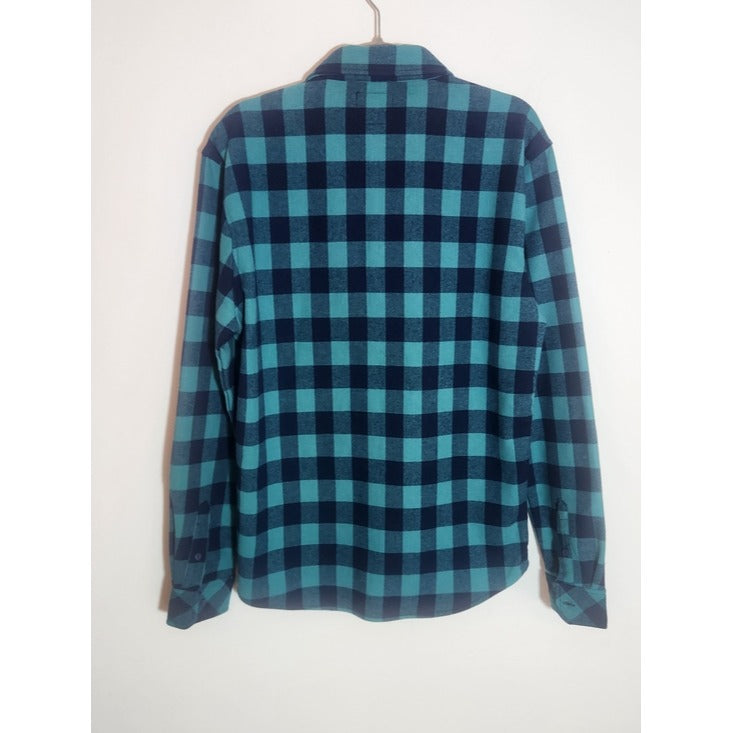 Nomad Navy Blue Plaid Thermal Lined Flannel Button Down Shirt Size Medium NWT