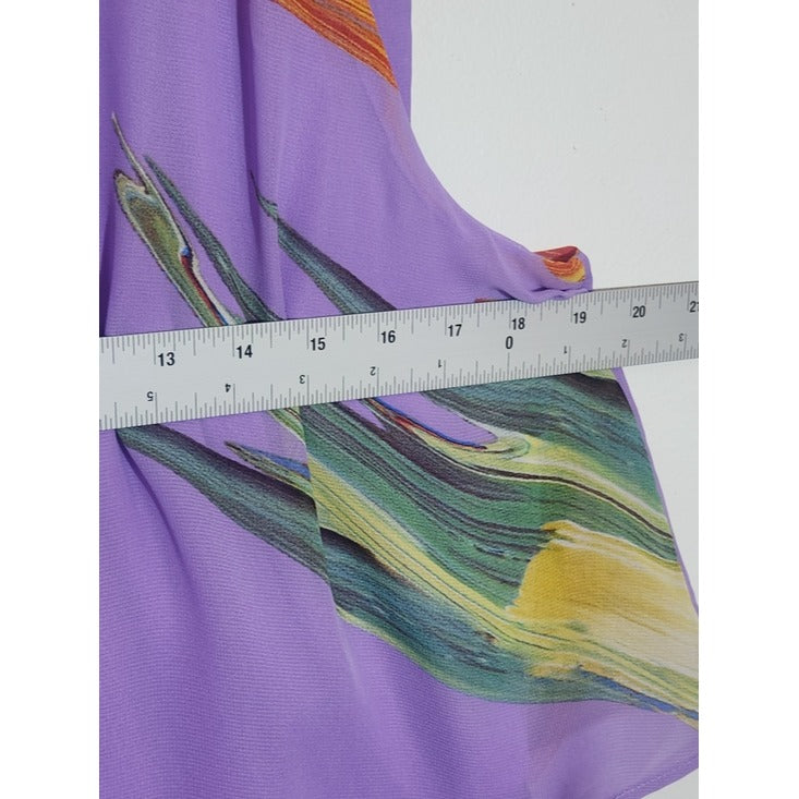 Signature by Robbie Bee Purple Print Sleeveless Maxi Dress Size 14 NWT